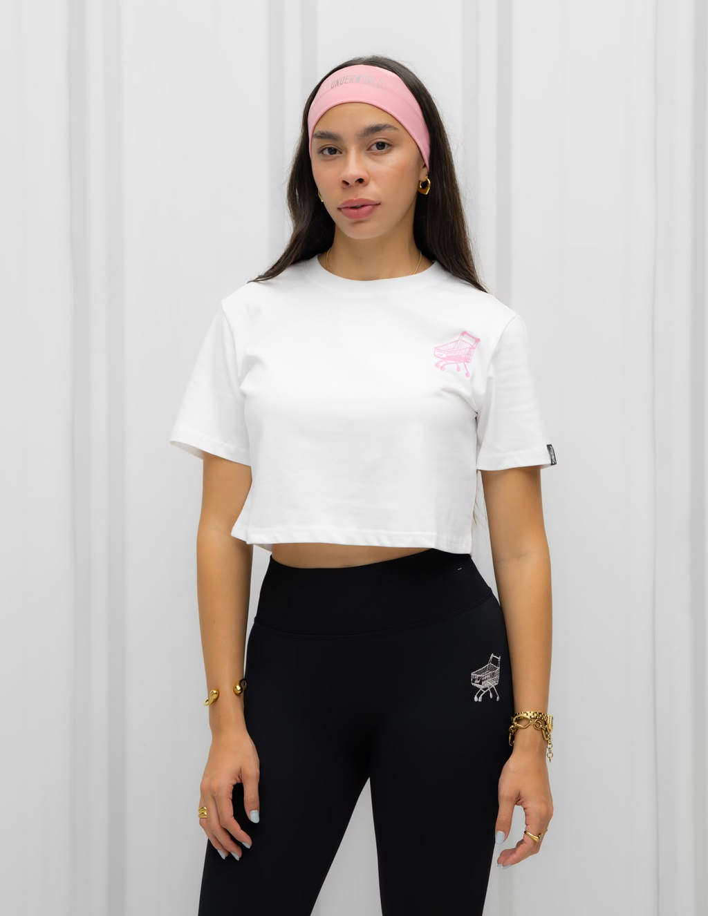 Basic Crop Top White Pink