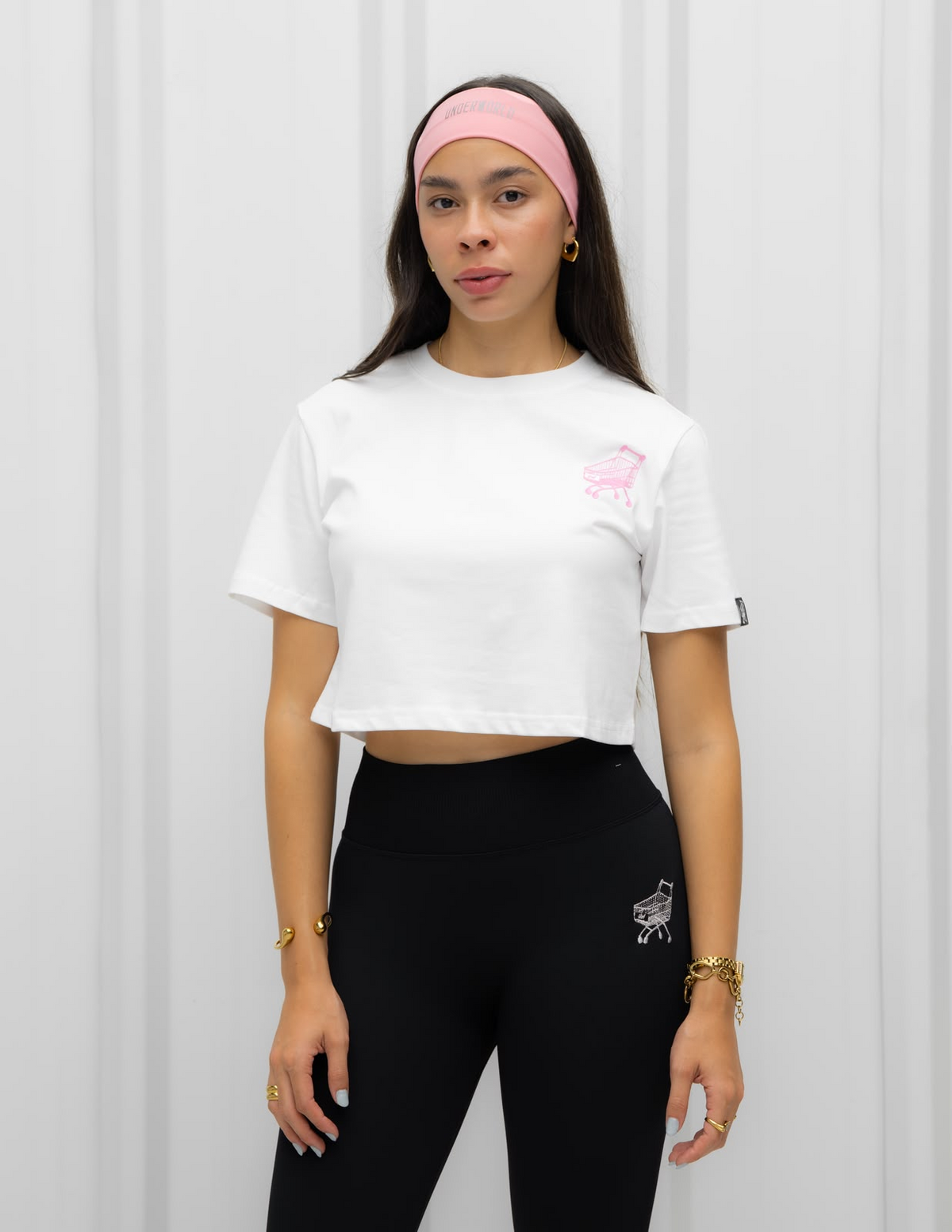 Basic Crop Top White Pink
